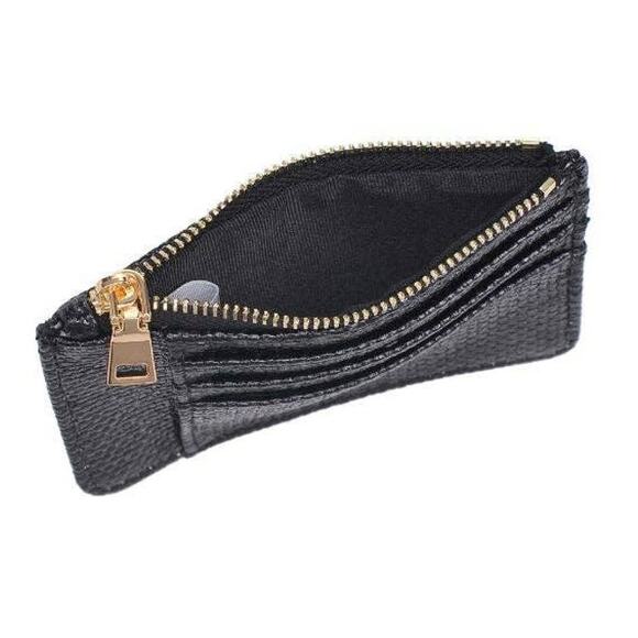 Afina Card Holder Slim Wallet Black Snake Print - Picture 4 of 6